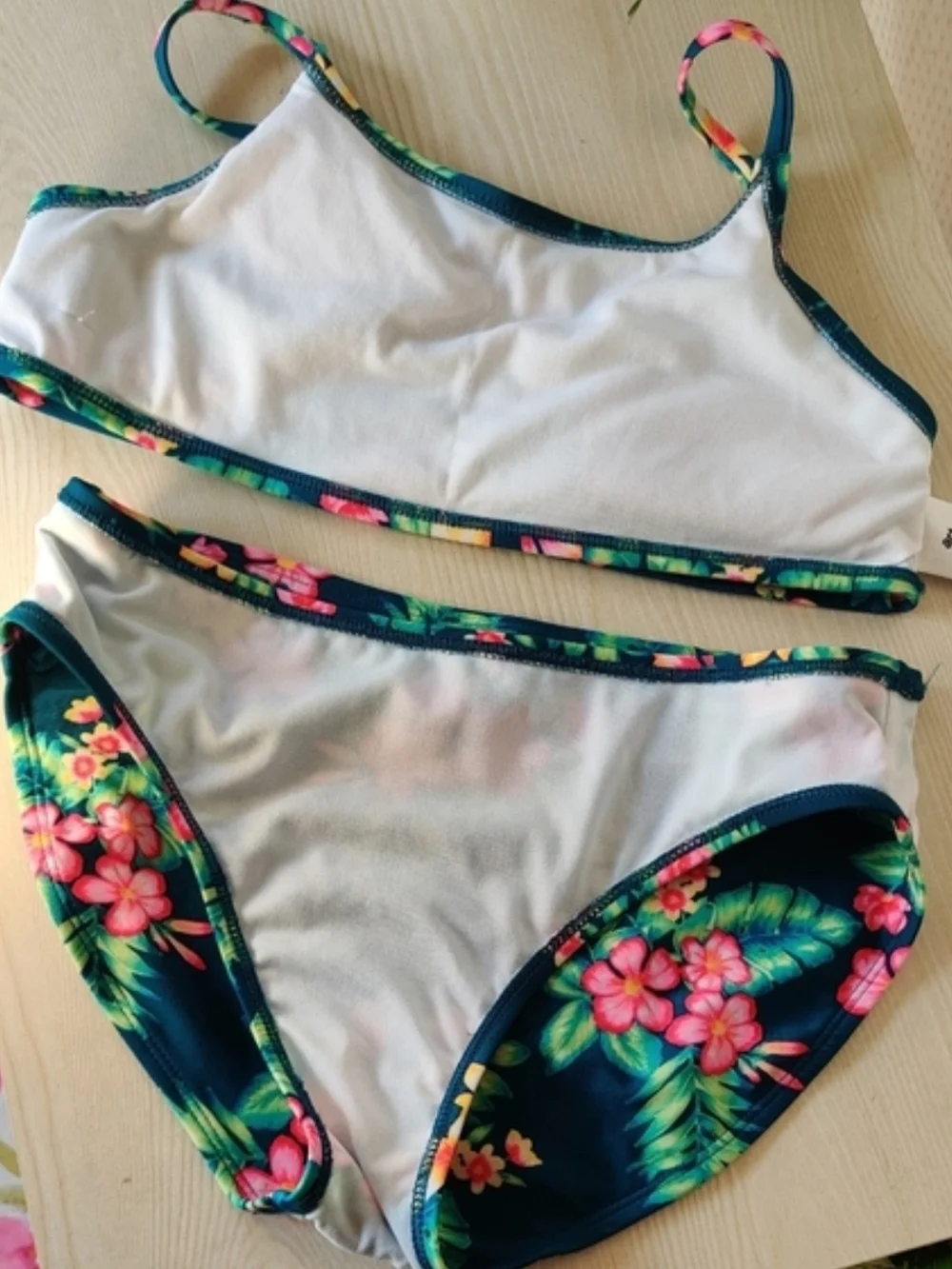 Art Class Girls Tropical Teal Bikini Size 14